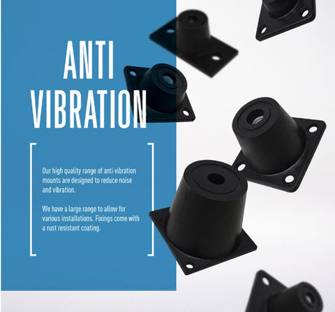 DOUBLE DEFLECT NC MOUNT 250 - 500KG YELLOW INC 16MM BOLT