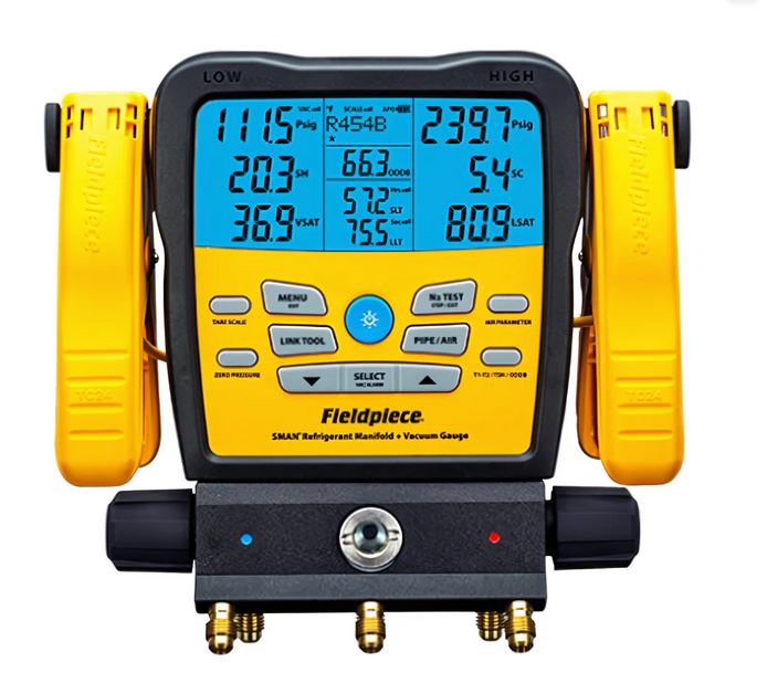 FIELDPIECE SM382VINT 2 VALVE DIGITAL MANIFOLD WITH IN BUILT VACUSTAT (NO HOSES)