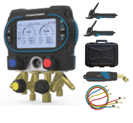 SAUERMANN Si-RM450 4-WAY DIGITAL REFRIGERANT MANIFOLD KIT 6