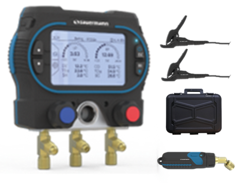 SAUERMANN Si-RM350 2-WAY DIGITAL REFRIGERANT MANIFOLD KIT 5