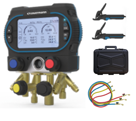 SAUERMANN Si-RM450 4-WAY DIGITAL REFRIGERANT MANIFOLD KIT 4