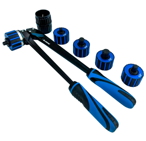 JAVAC MANUAL TUBE EXPANDERS COMES WITH 7 X EXPANDER HEADS. 1/4", 3/8", 1/2", 3/4", 5/8", 7/8", 1-1/8"