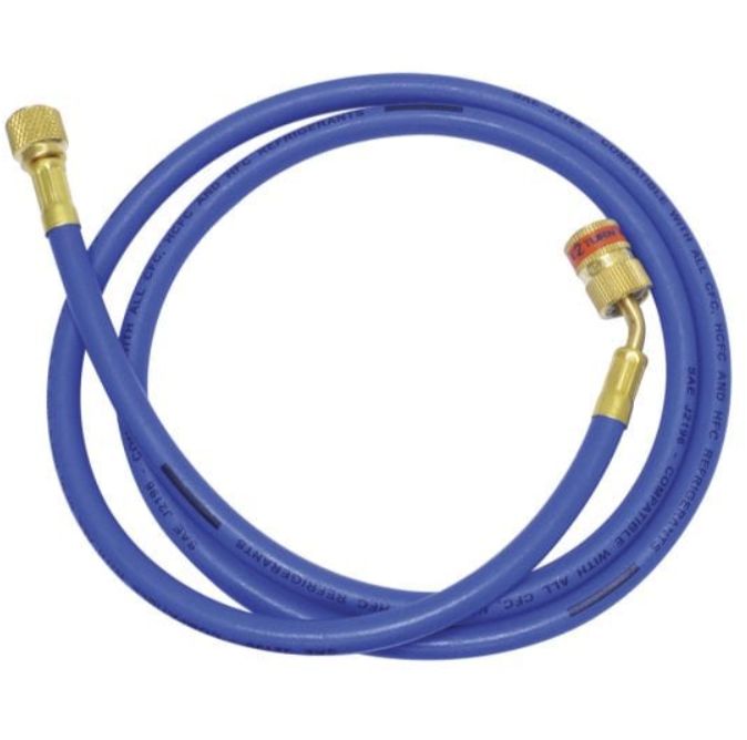 SOFTMAGIC HOSE: 6-INCH 1/4" DIA. BLUE WITH 1/4" AND 1/4" 45DEG FITTINGS