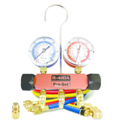 CPS BLACKMAX®  2-VALVE R-410A MANIFOLD GAUGES 1/2'-20 UNF & 3' HOSES