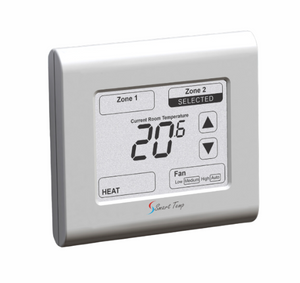 SMART TEMP DIGITAL THERMOSTAT 2 ZONE CONTROL. COMPLETE WITH MAIN PCB MODULE - 24V POWERED. DRY CONTACT RELAYS RATED AT 240 V 8 AMP. REPLACES THE SMT700