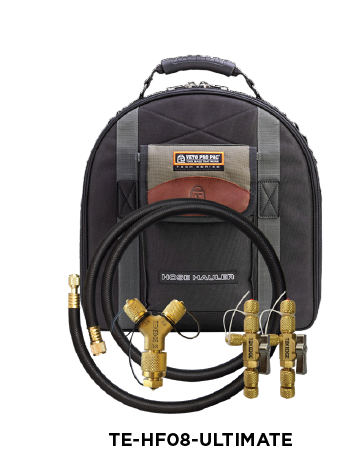 TEKEDGE HIGH FLOW DEEP VACUUM KIT (2 X HOSES, 2 X CORE TOOL, 1 X HIGH FLOW Y PIECE, 1 X VETO PRO PAC HOSE HAULER)