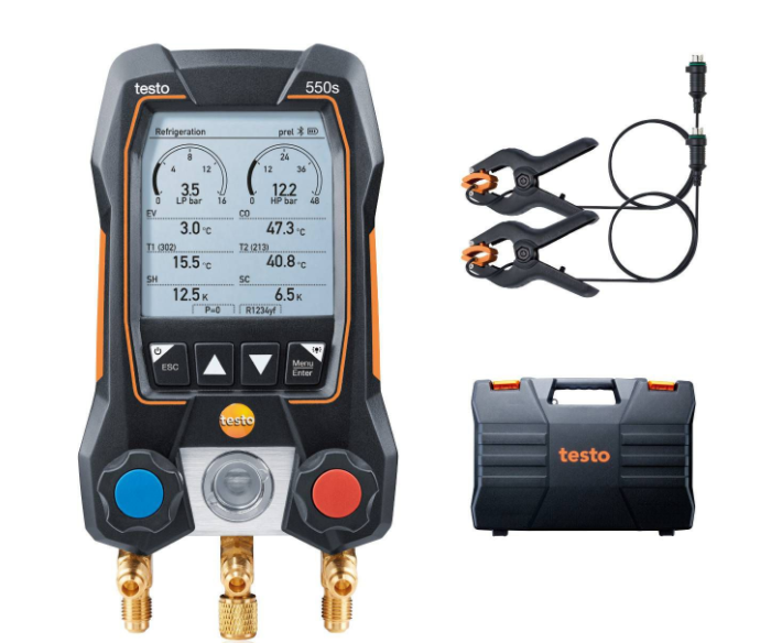 TESTO T550 BASIC SET - MANIFOLD & WIRED CLAMPS