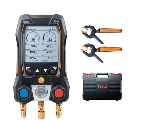 TESTO T550s SMART SET MANIFOLD & WIRED CLAMPS (NO HOSES)