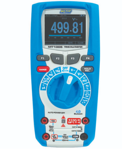 MAJOR TECH TRMS INDUSTRIAL MULTIMETER WITH TFT & BLUETOOTH, CATIV, 600V