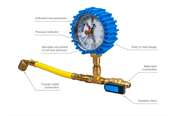 TESUCO REFRIGERANT TEST GAUGE, HOSE & VALVE UNIT, OTRGHV